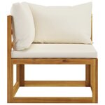 vidaXL Salon de jardin 9 Pièces avec coussin Crème Bois d'acacia solide