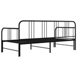 vidaXL Cadre de canapé-lit extensible Noir Métal 90x200 cm