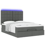 VidaXL Cadre de lit ottoman avec matelas gris foncé 140x200 cm tissu