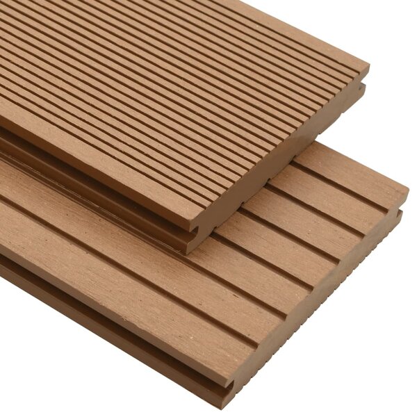 vidaXL Panneaux de terrasse solides et accessoires WPC 15 m² 4 m Teck