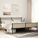 vidaXL Cadre de lit en métal sans matelas chêne sonoma 193x203 cm