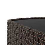 vidaXL Salon de jardin 3 Pièces avec coussins marron résine tressée