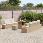 vidaXL Ensemble de canapé de jardin 10 Pièces Beige Poly rotin