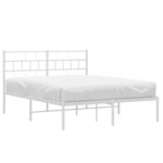 vidaXL Cadre de lit métal sans matelas et tête de lit blanc 120x200 cm