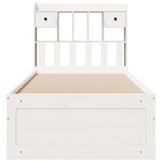 vidaXL Lit bibliothèque sans matelas blanc 90x190cm bois de pin massif