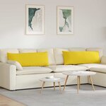 vidaXL Coussins de canapé 2 Pièces Jaune clair 120 x 40 cm tissu