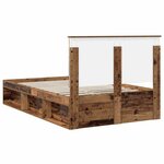 vidaXL Cadre de lit avec tiroir Bois ancien 135 x 190 cm Pin massif