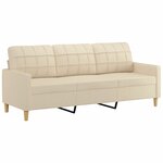 vidaXL Ensemble de canapés 3 Pièces avec coussins crème tissu