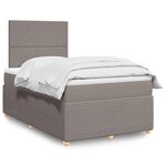 vidaXL Sommier à lattes de lit avec matelas taupe 120x190 cm tissu