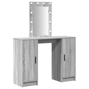 vidaXL Table de Toilette Gris 102 x 33 x 135 cm Bois d'ingénierie