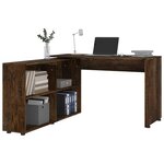 vidaXL Bureau d'angle Chêne fumé Bois d'ingénierie