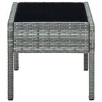 vidaXL Table de jardin Gris 75x40x37 cm Résine tressée
