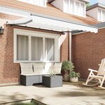 vidaXL Auvent Rétractable Blanc 300 x 200 cm tissu