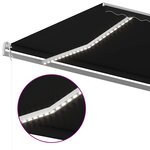vidaXL Auvent manuel rétractable avec LED 5x3 m Anthracite