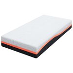 vidaXL Matelas Blanc et Gris 120 x 200 cm Mousse à Mémoire