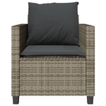 vidaXL Ensemble de bistro 3 Pièces avec coussins gris résine tressée