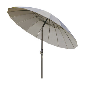 Parasol inclinable rond avec manivelle métal fibre de verre Ø 2 55 m polyester haute densité gris