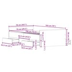 vidaXL Cadre de lit sans matelas chêne fumé 75x190 cm