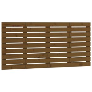 vidaXL Tête de lit murale Marron miel 146x3x63 cm Bois massif de pin