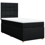 vidaXL Sommier à lattes de lit avec matelas Noir 90x190 cm Tissu
