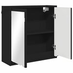 vidaXL Armoire Miroir de Salle de Bain avec porte Noir 60 x 20 x 60 cm