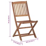 vidaXL Chaises pliables de jardin lot de 2 avec coussins Bois d'acacia