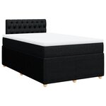 vidaXL Sommier à lattes de lit avec matelas noir 120x190 cm tissu