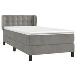 vidaXL Sommier à lattes de lit et matelas Gris clair 90x190 cm Velours