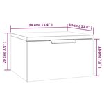 vidaXL Tables de chevet murales 2 Pièces Chêne fumé 34x30x20 cm