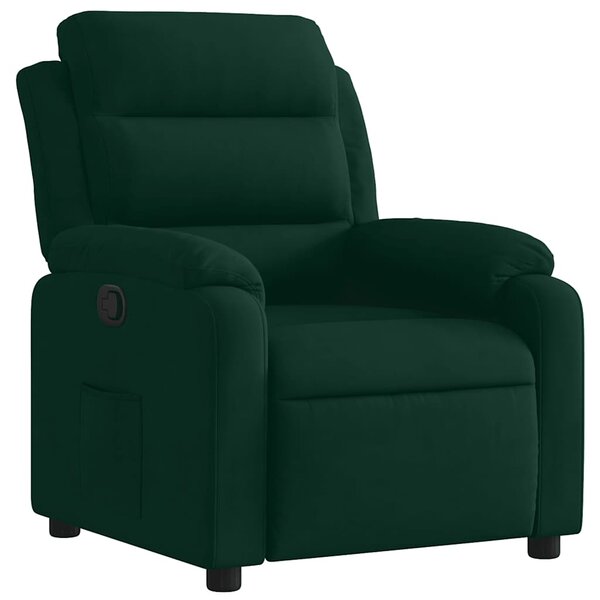 vidaXL Fauteuil inclinable vert foncé velours