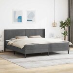 vidaXL Cadre de lit avec matelas Gris foncé 180 x 200 cm Velours