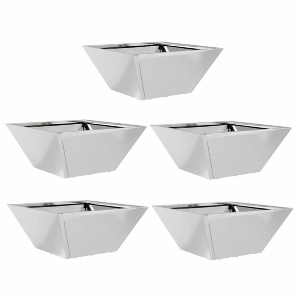 vidaXL Set de 5 jardinières en bol 35x35x15 cm en acier galvanisé