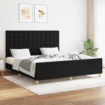 vidaXL Cadre de lit sans matelas noir 160x200 cm tissu