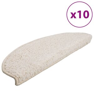 vidaXL Tapis d'escalier 10 Pièces 65x21x4 cm Blanc