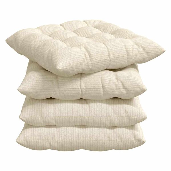 vidaXL Coussins de siège 4 Pièces Crème 40 x 40 x 6 cm