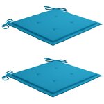 vidaXL Chaises de jardin avec coussins lot de 2 Acacia solide et acier