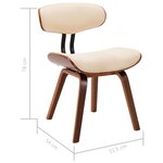 vidaXL Chaises à manger lot de 6 crème bois courbé et similicuir