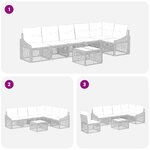 vidaXL Ensemble de canapé de jardin 7 Pièces Beige polyrotin