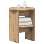 vidaXL Meuble d'appoint Chêne Artisanal Ø40 x 50 cm Bois d’ingénierie