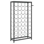 vidaXL Casier à bouteilles de 45 bouteilles noir 54x18x100cm fer forgé