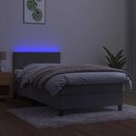 vidaXL Sommier à lattes de lit avec matelas et LED Gris clair 80x200cm