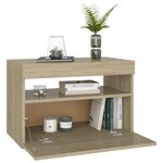 vidaXL Table de chevet avec lumières LED chêne sonoma 60x35x40 cm