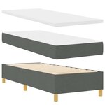 vidaXL Lit à ressorts avec tête de lit Gris foncé 80 x 200 cm tissu