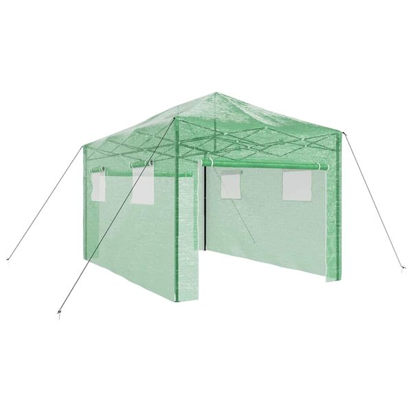 vidaXL Serre avec cadre pop-up avec toit Vert 290 x 430 x 315 cm Fer