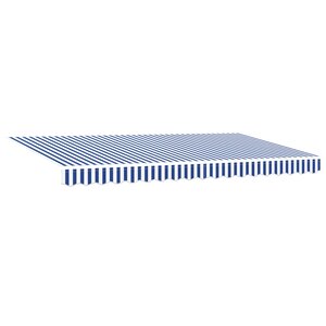 vidaXL Auvent Rétractable Rayé Bleu 350 x 200 cm tissu