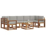vidaXL Ensemble de canapés d'extérieur 8 Pièces Gris Naturel et Clair