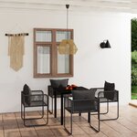 vidaXL Ensemble à manger de jardin 5 Pièces Noir