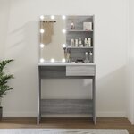 vidaXL Coiffeuse avec LED Sonoma gris 74 5x40x141 cm