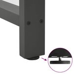 vidaXL Pieds de table à manger Anthracite 2 pièces 100 x (72-73) cm Acier