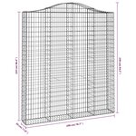 vidaXL Paniers à gabions arqués 2 Pièces 200x30x220/240 cm fer galvanisé